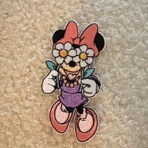 Minnie Mouse Floral Embroidered Patch